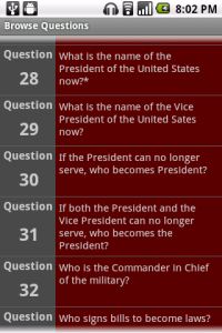 Browse Questions Activity